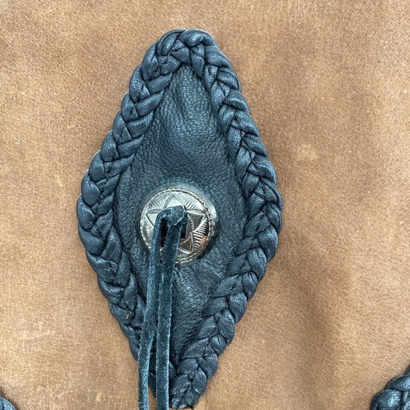 Hot Leathers Brown and Black Fringe Vest - Picture 6 of 10